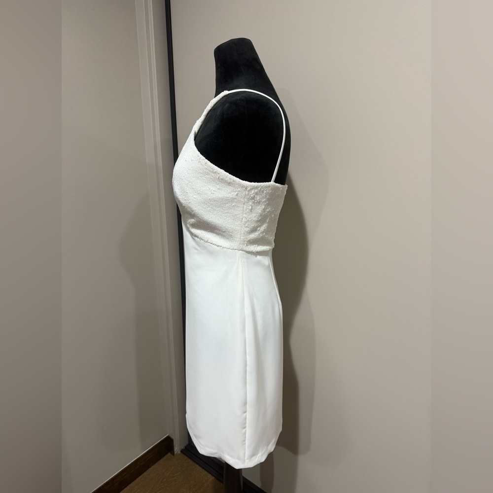 Halston Heritage Diletta Sequin & Crepe Halter Mini Dress - Picture 3 of 8